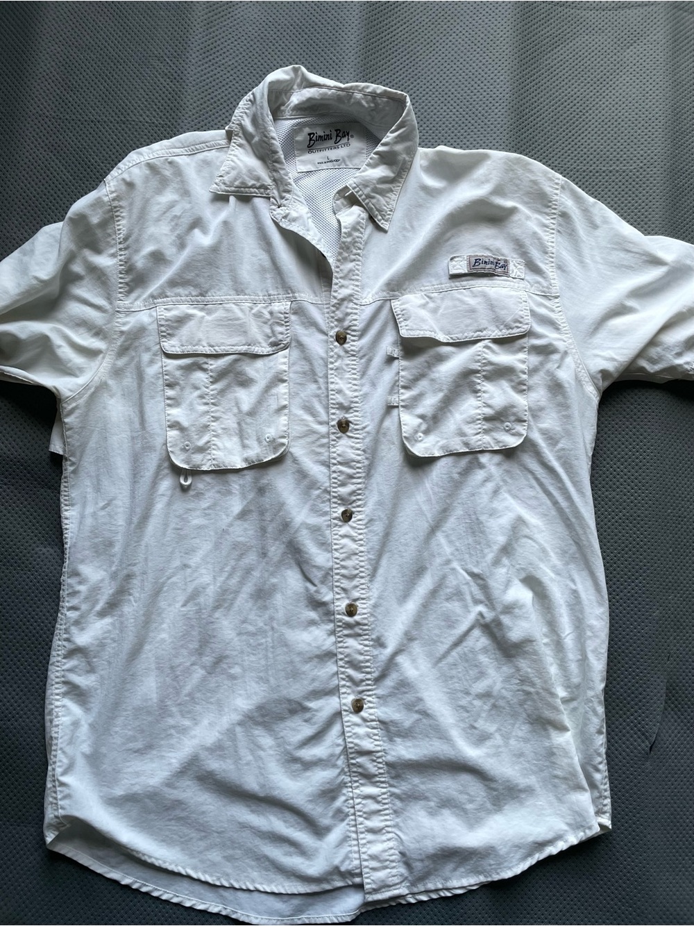 Bimini Bay Men's Short-Sleeve Button-Down Shirt in White